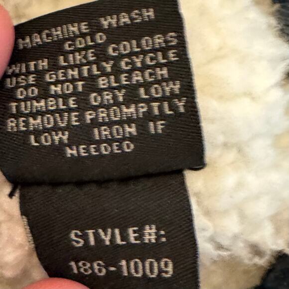 Joujou Denim Trucker Jacket Faux Fur Lining Collar Button Up Small NWT Dark Wash - Picture 7 of 13